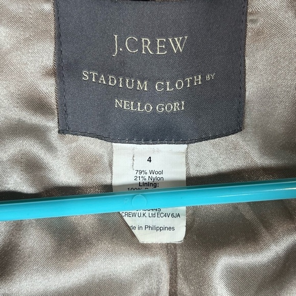 J. Crew Size 4 Stadium Cloth Nello Gori Classic Tan Overcoat Jacket - Picture 7 of 7